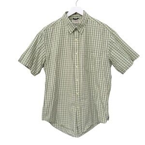 J. Crew Men’s Tattersall Check Short Sleeve Button Front Shirt Size Large Preppy